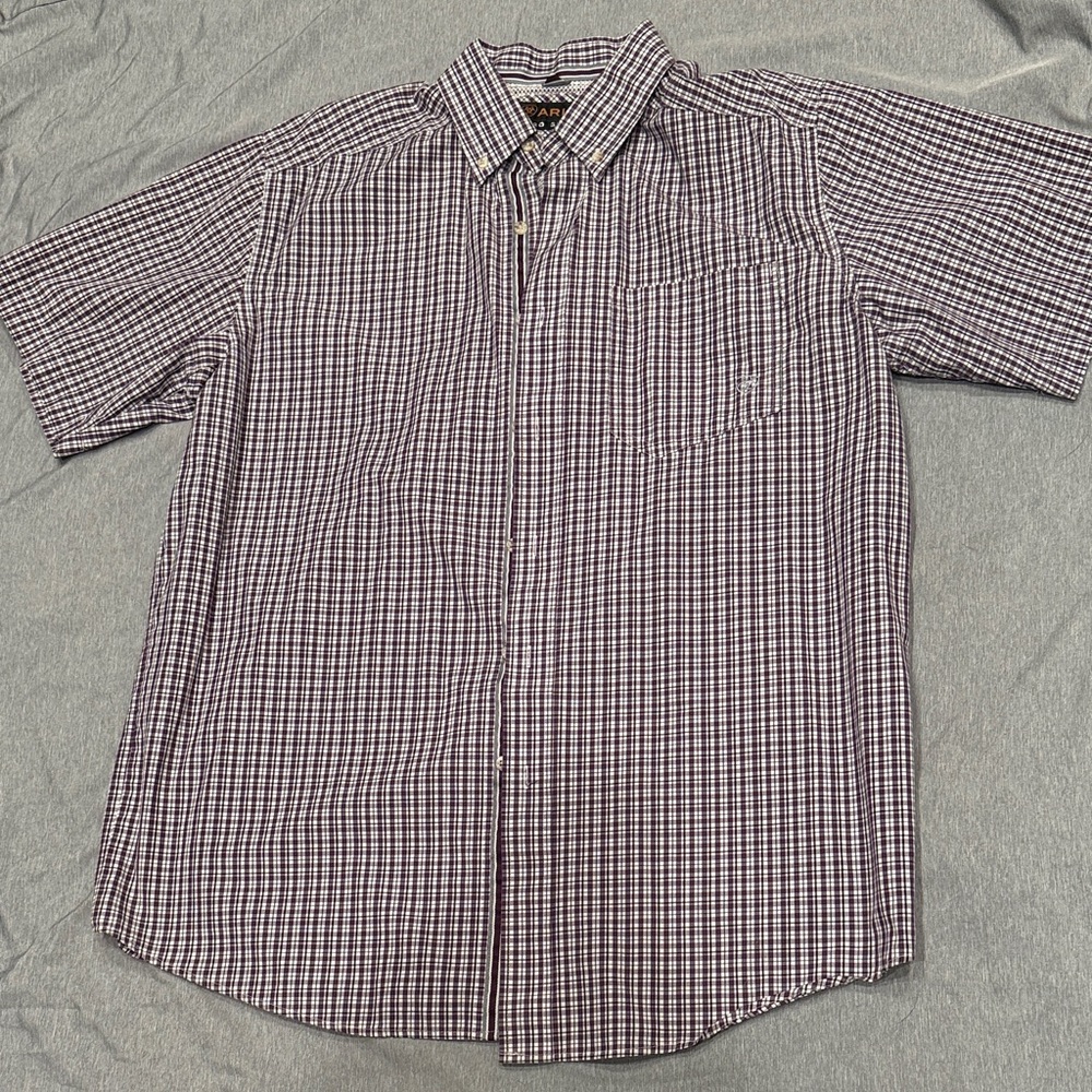 Ariat Men's Purple Checkered Button Down Shirt
